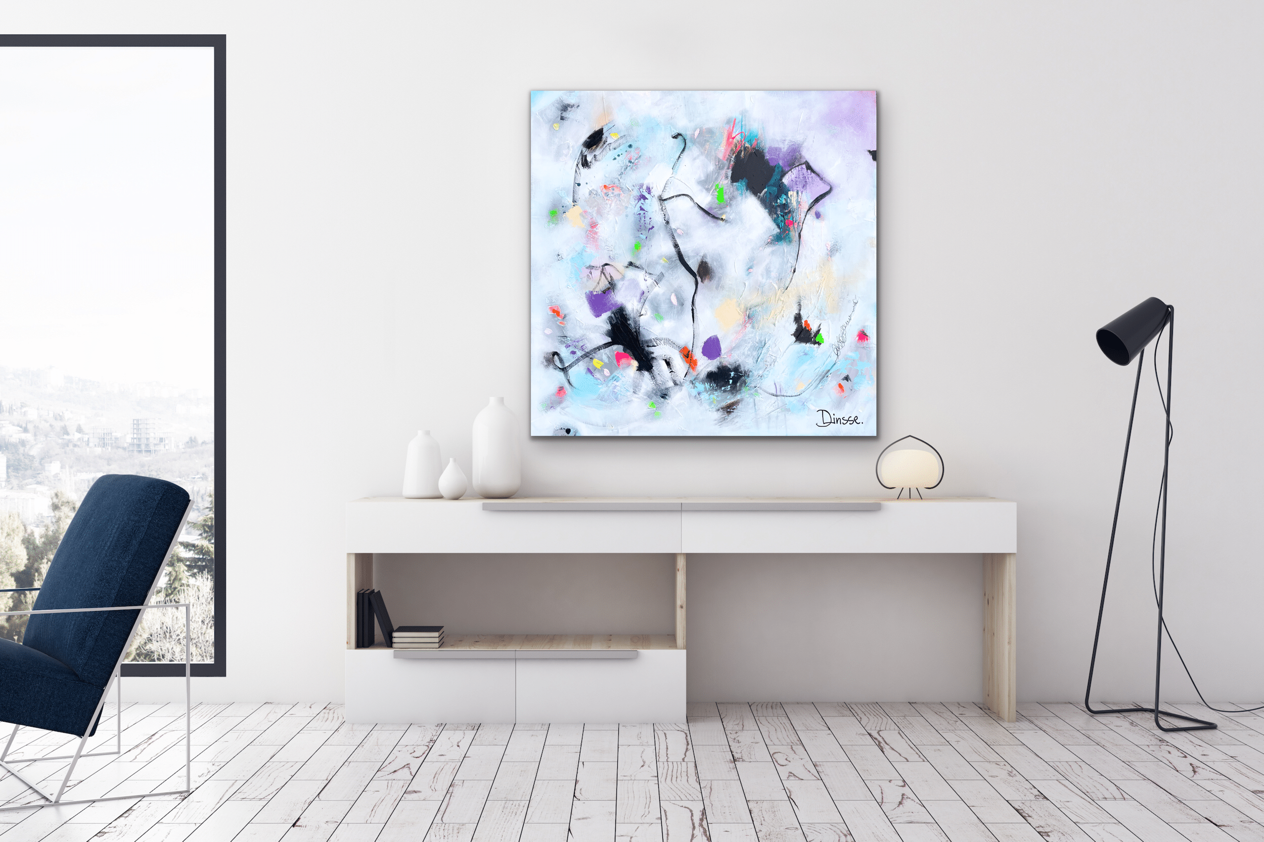 Acceptance - 100x100cm Mixed Media Painting by Fine Artist Diana Linsse